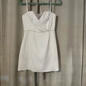 BCBG white strapless dress